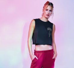 Bolt Callie Crop Tank, Spiritual Gangster (Santosha Yoga logo on back)