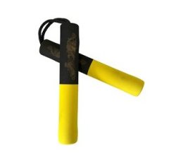 Nunchaku en mousse NOIR & JAUNE 8" ou 12"