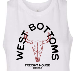 CROPPED WEST BOTTOMS SKULL TANK