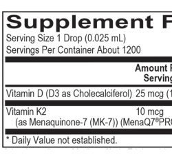 Liquid Vitamin D3 with K2 (1 oz)