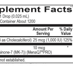 Liquid Vitamin D3 with K2 (1 oz)