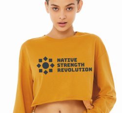 NEW LOGO Mustard Long Sleeve Crop