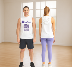 White Coolcore Sleevless Hoodie Unisex "Dance Dance Dance"