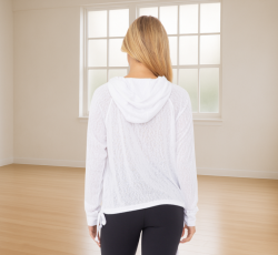 White Modal Long Sleeve "It's Time to Dance" Hoodie