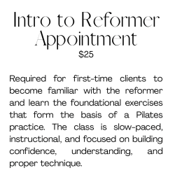 Intro to Reformer Appt