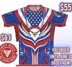 (PreOrder) Adult Short Sleeve First Roll Gear American Jiu Jitsu Academy Rash Guard