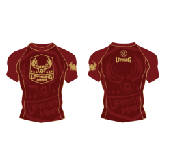 APPAREL - S/S RASHGUARD - RED/GLD