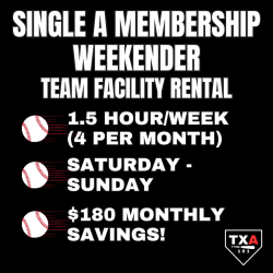 Single A Membership - Team Facility Rental Weekend (SATURDAY & SUNDAY ONLY)