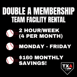 Double A Membership - Team Facility Rental Weekday (M-F)