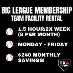 Big League Membership - Team Facility Rental Weekday (M-F)