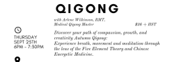 Autumn Empowerment QiGong with Arlene Wilkinson