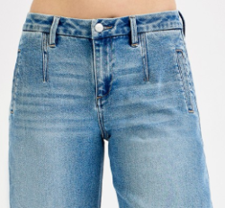 Mid Rise Fit Barrel Roll Up Jeans