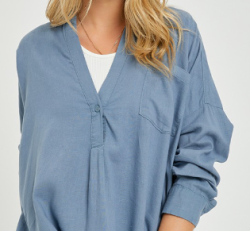 Oversized popover Linen Shirt