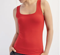 Square Neck Sleeveless Butter Fabric Tank Top