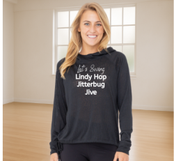 Black Modal Long Sleeve "Let's Swing" Hoodie