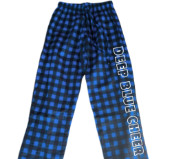 PJ Pants - Blue Checkered with White Letters