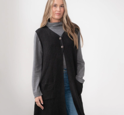 Chic Long Vest Black