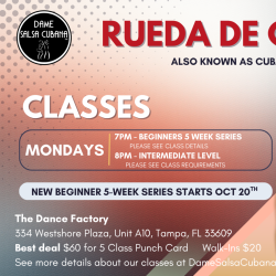 5 Class Punch Card for Rueda de Casino Classes