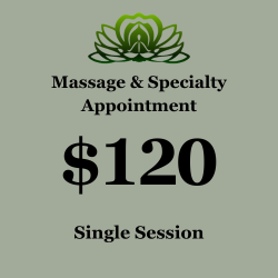 MASSAGE & SPECIALTY APPOINTMENT | $120