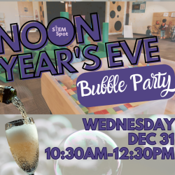 2-child admission: Noon Year's Eve Bubble Party