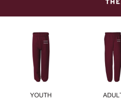 CDT Sweatpants-Maroon Child