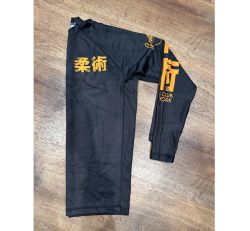 RASH GUARD Long Sleeve (Black & Orange Design) Black Friday Deal