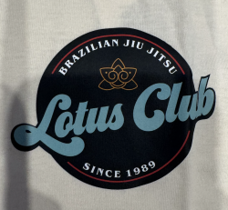 Adults Lotus Club T-Shirt (Tan/ Teal Font) Black Friday Deal