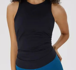 Open Back, Knotted Sports Tank (W/ Santosha Logo) (Womens) (Black only)