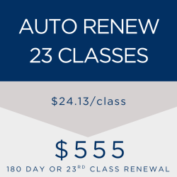 Auto Renew - 23 Classes (180 days or 23rd Class Use Renewal)