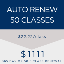 Auto Renew - 50 Classes (365 days or 50th Class Use Renewal)