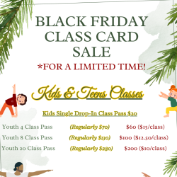 BLACK FRIDAY SALE! Kids & Teens 8 Class Card