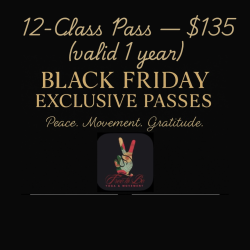 BLACK FRIDAY EXCLUSIVE PASSES - 12-Class Pass — $135  (valid 1 year)