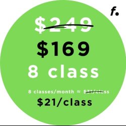 Special 8 classes Membership_$21/class