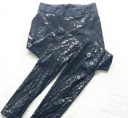 Paradise Chick Black Leopard Print Leggings (XS)