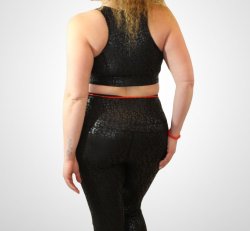 Black on Black Cheetah Set (Plus Size)
