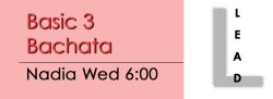 Bachata - Basic 3 Bachata - Wed @ 6:00 LEADS