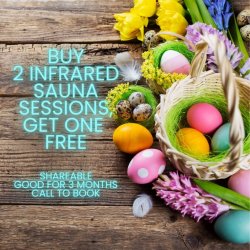 April 2025 Special - Buy 2 Infrared Sauna Sessions, Get One Free (expires in 3 months of purchase)