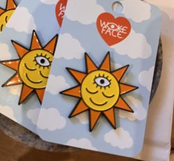 sun enamel pin