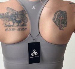 T back Sports Bra Grey