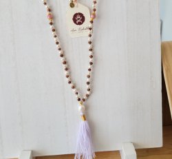Radraksha Pearl-Rhodo Mala Necklace