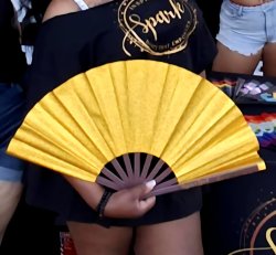 Gold Glitter Spark Fan