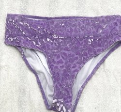 Lavender Velvet Leopard Bottoms (M)