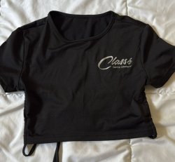 Woman's Crop top with tie - Black