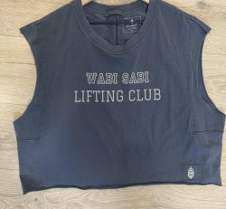 Blue Boxy Crop - Weight Lifting Club