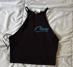 Woman's Crop top Vneck - Black