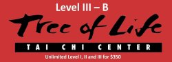 Level III-B Tai Chi - All Level I, II and III classes - 2025 FALL