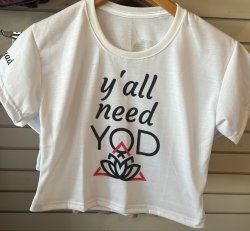 Women's White YOD Crop Tee - M