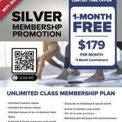 September Promotion Silver Unlimited Class Membership Plan with 3 Month Commitment + 1 Free Month