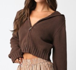 Olivaceous Mira Zip-up Hoodie