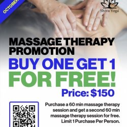 Buy 1 Massage - Get 1 Massage Free - October Promotional Package